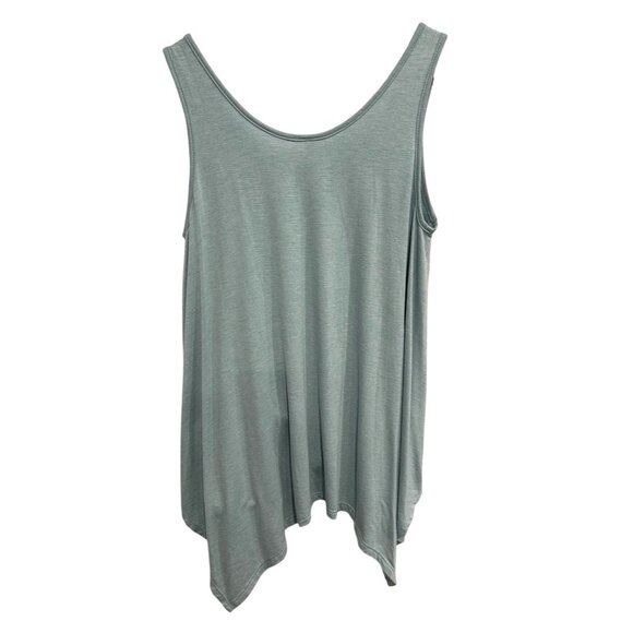 Gilli Womens Asymmetrical Hem Sleeveless Tank Top Blue Knit Sz Small - Picture 2 of 8